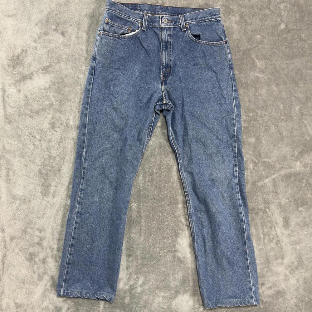 Vintage Levis 505 Jeans Mens 34x34 Blue Regular Straight Light Wash Y2K Denim